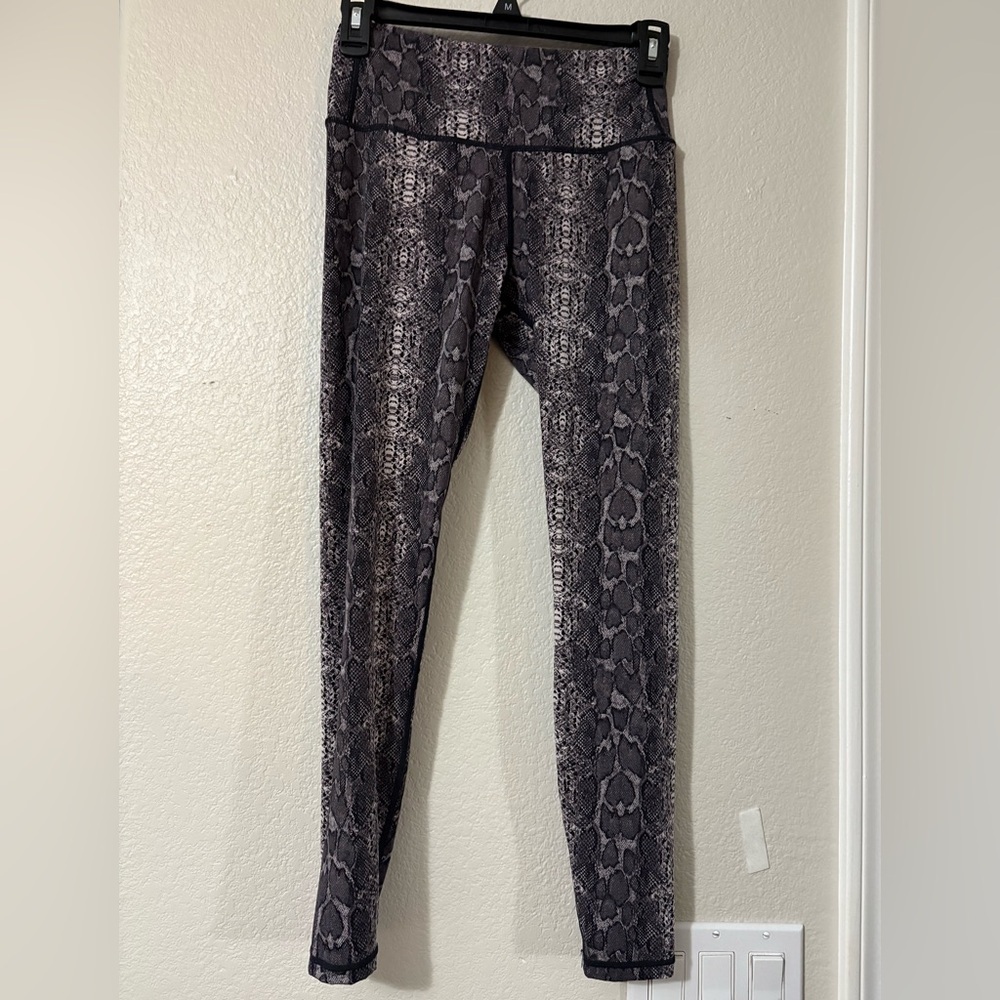 Varley Purple and Black Reptile Print‎ Leggings